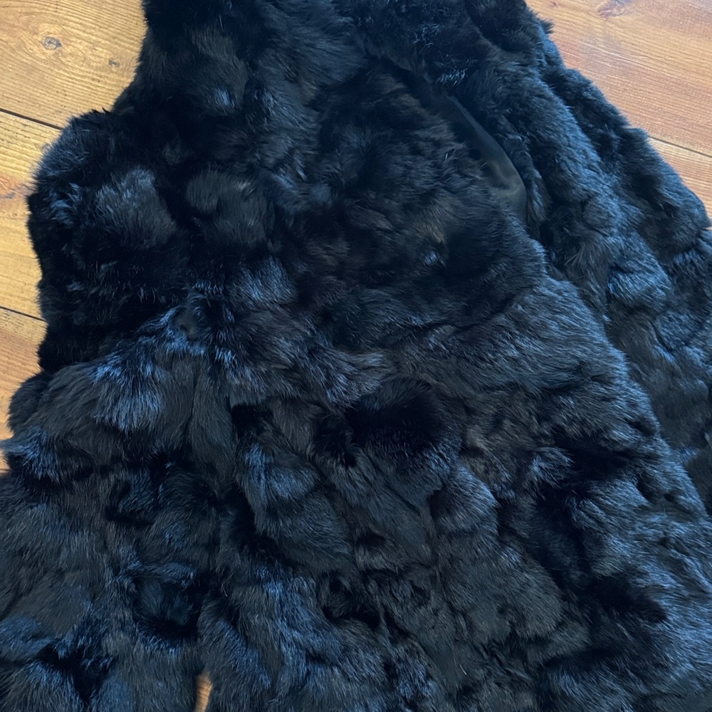 Black Rabbit Fur Jacket - Picture 7 of 11